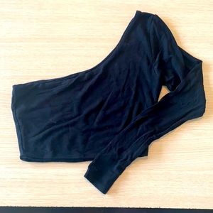 One shoulder long sleeve Crop Top